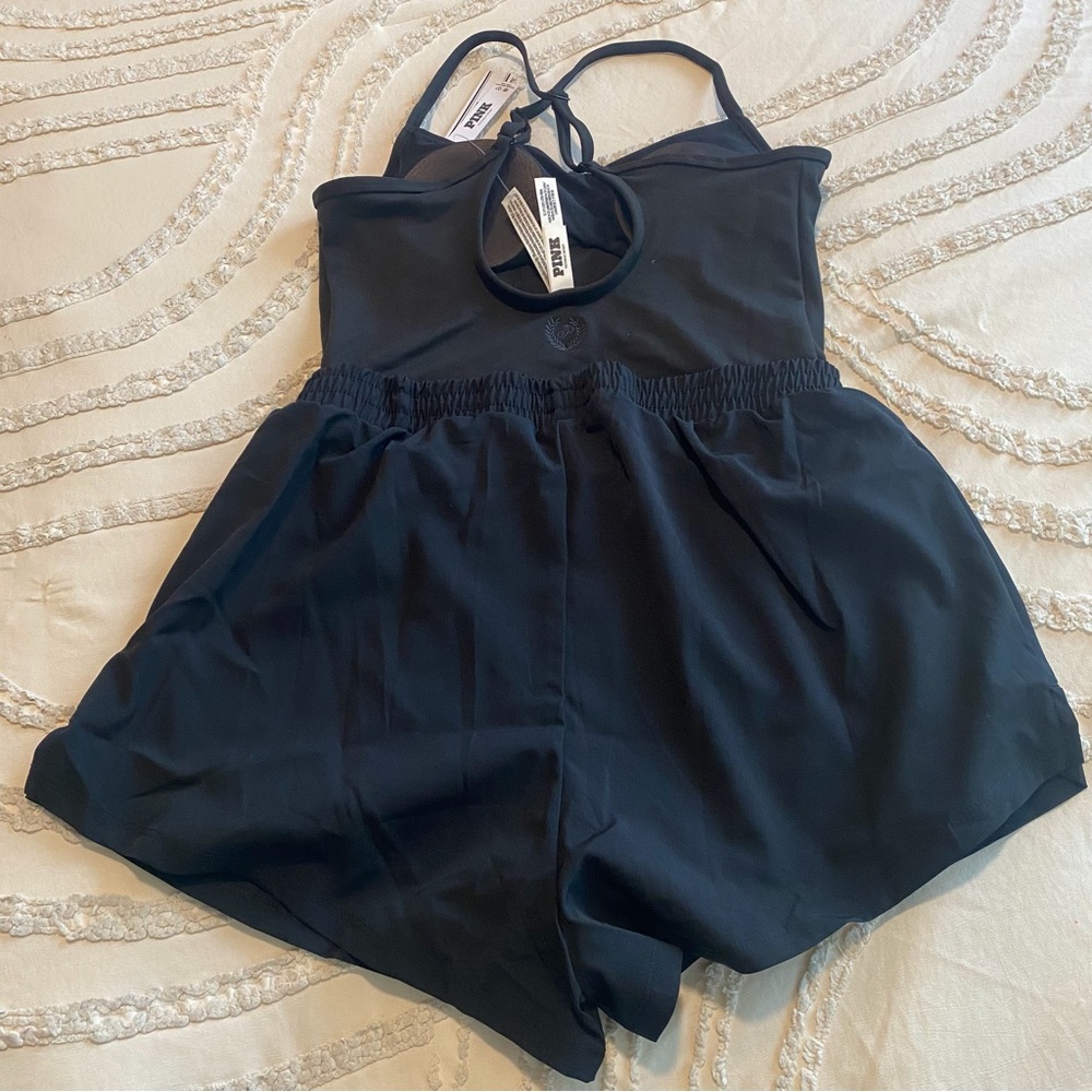 PINK Victoria's Secret Black Cross-Back Sports Bodysuit XS - Picture 6 of 8